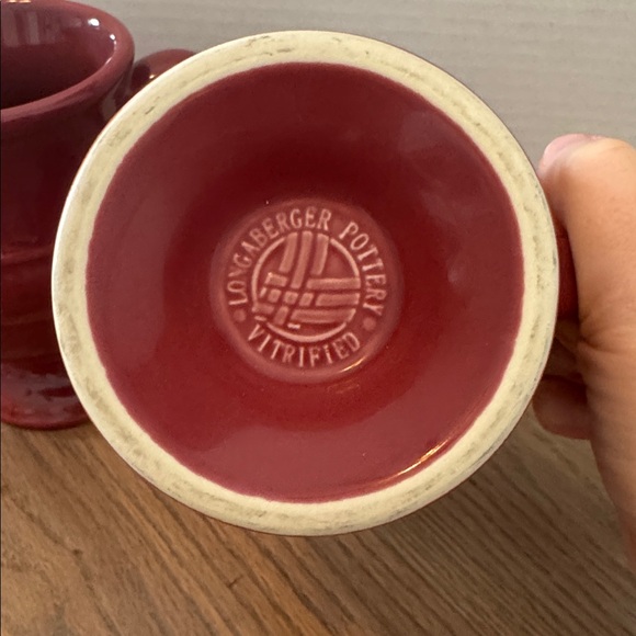 Longaberger latte mugs in paprika red - Picture 3 of 3